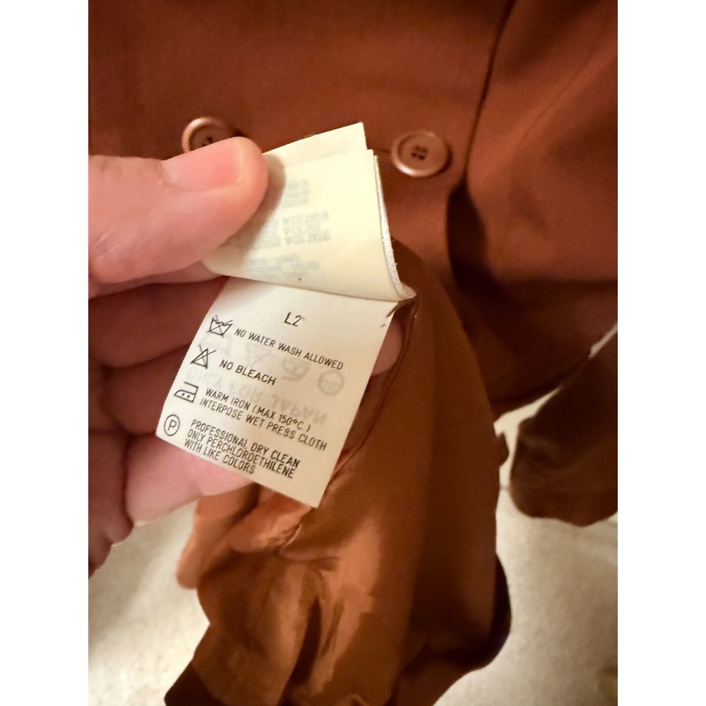 VTG Henri Bendel Italy 100% Wool Womens Brown Double Breasted Blazer‎ Size 6 - Picture 6 of 12